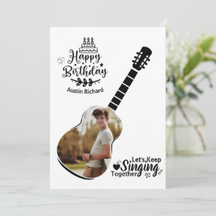 Vamos continuar cantando cartão de foto de anivers