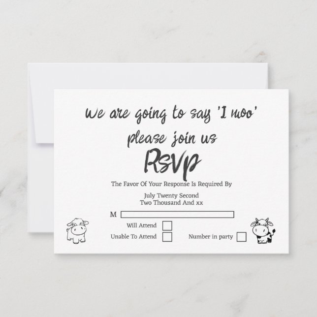 Vamos Dizer que eu mu RSVP Casamento (Frente)