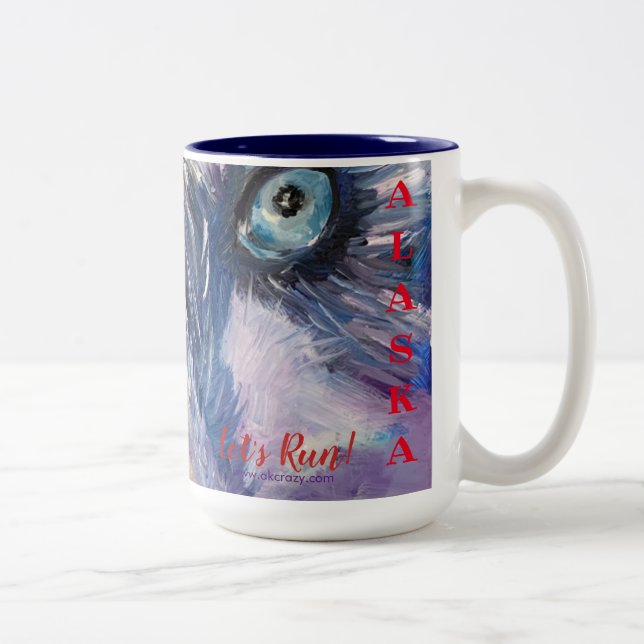 Vamos Executar caneca de café de 15 oz, de 2 tons, (Direita)