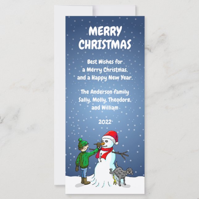 Vamos fazer um cartão de Natal de boneco de neve (Frente)