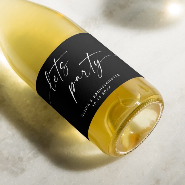 Vamos festejar. Bachelorette preto moderno (Criador carregado)