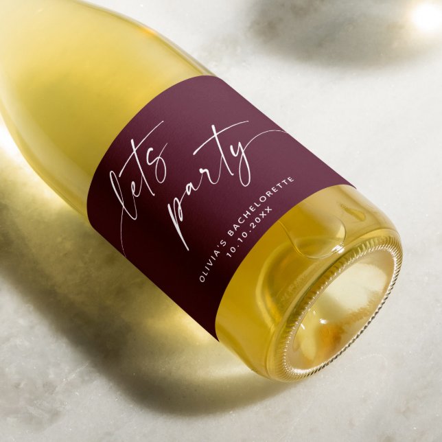 Vamos festejar. Burgundy - Escrita moderna bachelo (Criador carregado)
