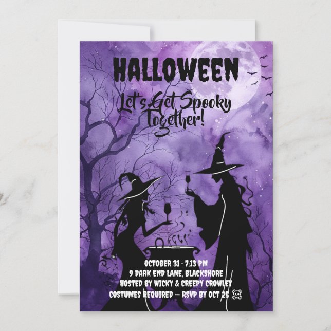 Vamos Ficar Assustadores – Convite de Halloween Ro (Frente)