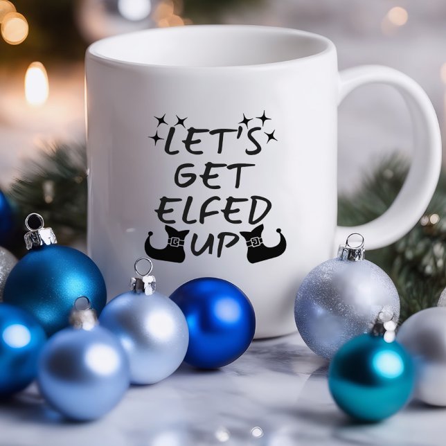 Vamos Ficar Elfados de Rir | Caneca Sarcástica (Let's Get Elfed Up Funny Mug)