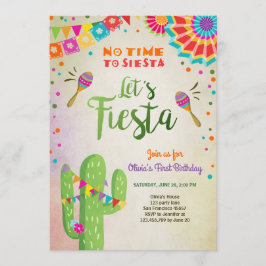 Vamos Fiesta convite para Birthday Cactus Mexicano