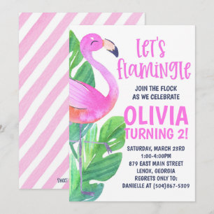 Vamos Flamingle! Convite de Aniversário
