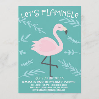 Vamos Flamingle Cute Flamingo Pastel Convite