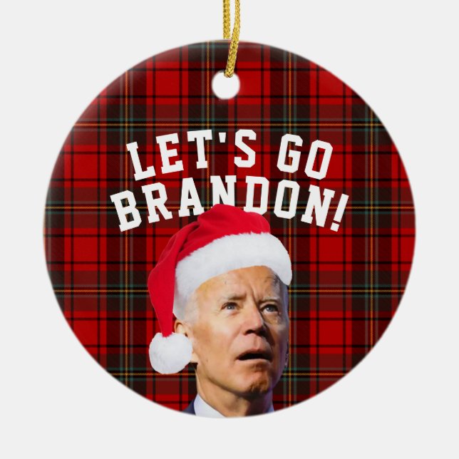 Vamos Go Brandon Biden Enfeites de natal Engraçado (Frente)