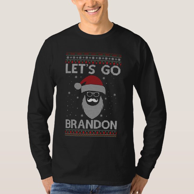 Vamos Go Brandon Engraçado Suéter de Natal Feio (Frente)