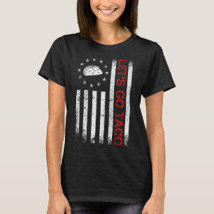 Vamos Lá Camiseta Engraçada Taco Bandeira Dos EUA