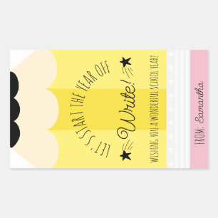 Vamos Lápis Iniciar O Ano De Escrita Do Adesivo De