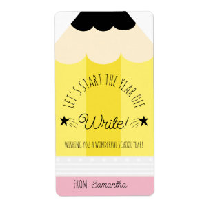 Vamos Lápis Iniciar O Ano De Escrita Do Adesivo De