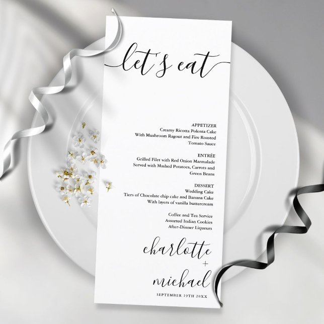 VAMOS Mínimo Moderno de SERENITY Eat Wedding Menu (Criador carregado)