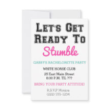 Vamos nos Preparar para Tropeçar Convite