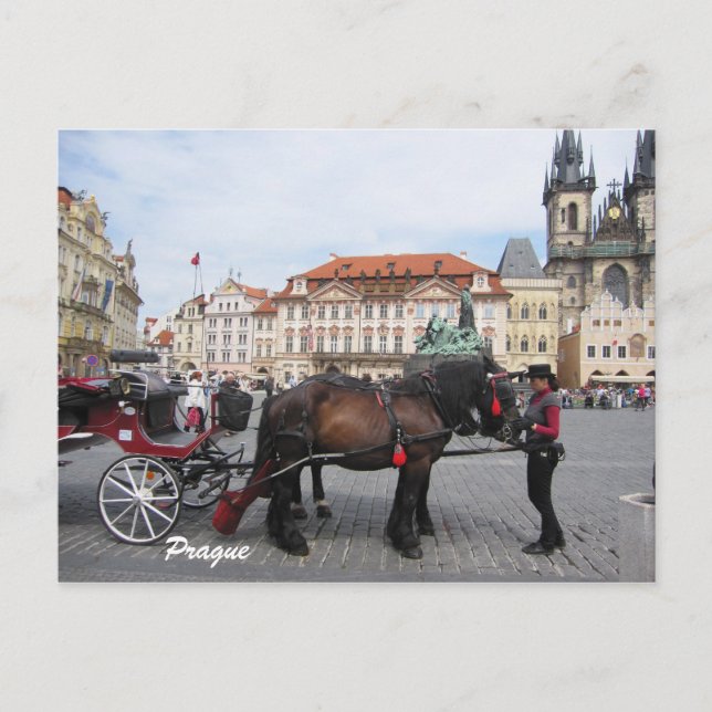 Vamos passear pela cidade em cartão postal de Prag (Frente)
