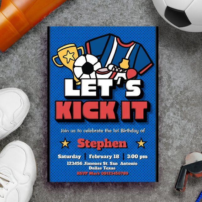 Vamos Pelas - Convite de Futebol Soccer (Let's Kick It - Football Soccer Invitation)