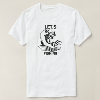 Vamos Pescar Camiseta Vintage Gráfica