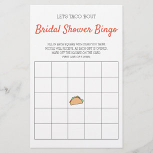 Vamos Taco 'Bout Chá de panela Bingo Game'