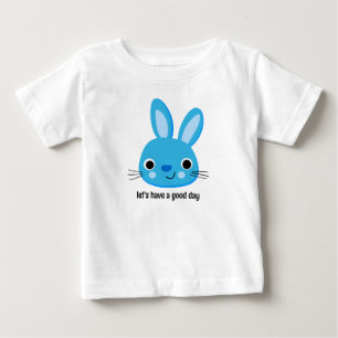Vamos tem um bom dia T-shirt coelho azul