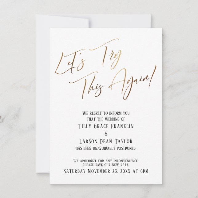 Vamos Tente Novamente Este Anúncio De Casamento At (Frente)