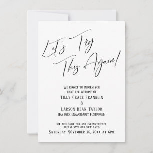 Vamos Tente Novamente Este Cartão De Casamento Pós