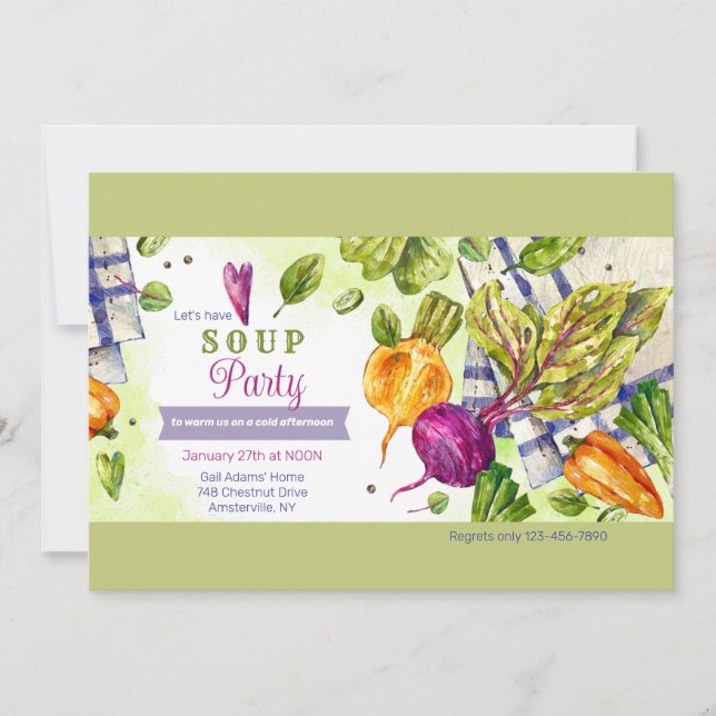 Vamos Ter Convite de festas De Sopa (Frente)