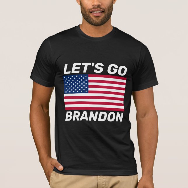 VAMOS VÁ BRANDON! T-SHIRT DO BANDEIRO (Frente)