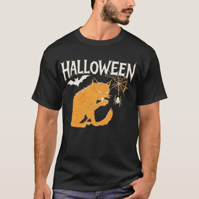 Vampire Cat's Halloween Classic T-Shirt (Frente)