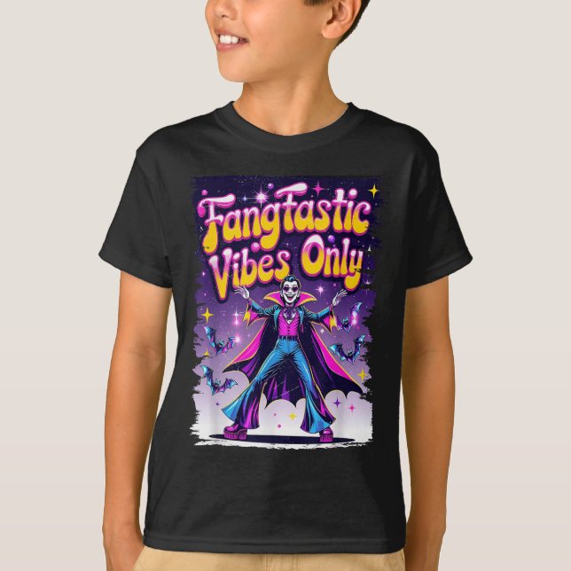 Vampiro Disco Tee, Camisa De Halloween Retro, Funn (Frente)