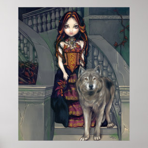 Vampiro gótico dos lobos do IMPRESSÃO da ARTE do