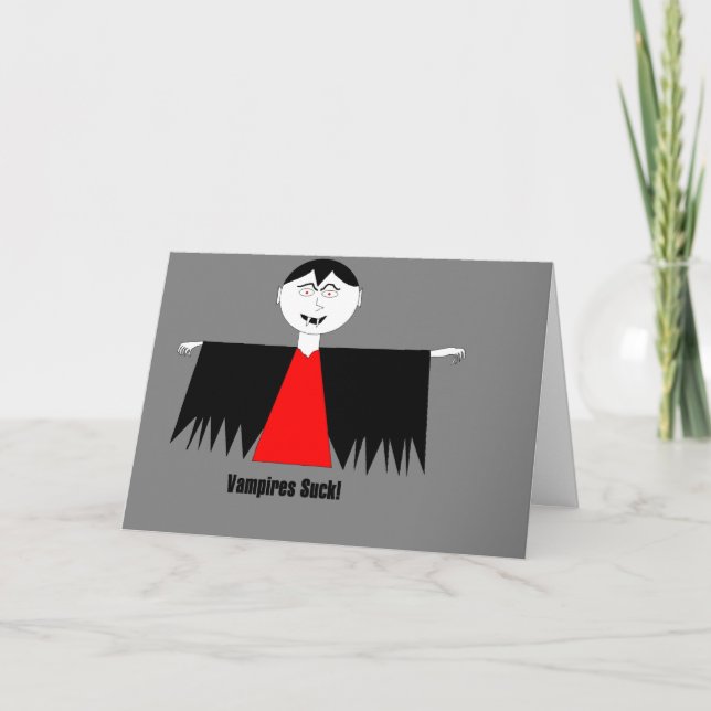 "Vampiros Chupam!" Cartão de Aniversário (Frente)