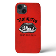 Vampiros não lavam pratos Gótico vermelho engraçad