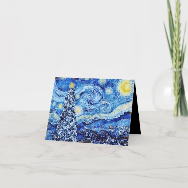 Van Gogh - A Noite Estrelada - Cartão de Natal Bra (Frente)