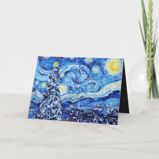 Van Gogh - A Noite Estrelada - Cartão de Natal Bra (Frente)