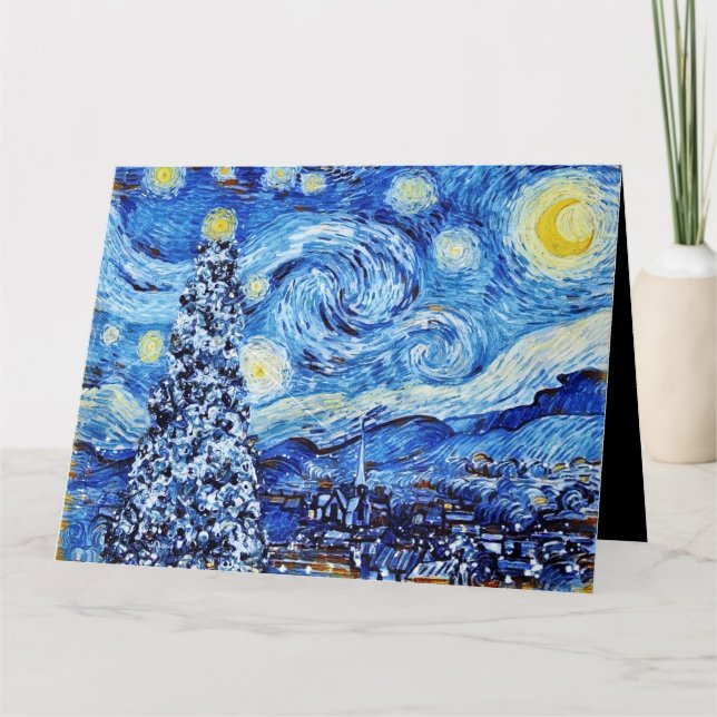 Van Gogh - A Noite Estrelada - Cartão de Natal Bra (Frente)