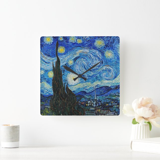 Van Gogh A Noite Estrelada Relógio de Parede em Ac (Lar)
