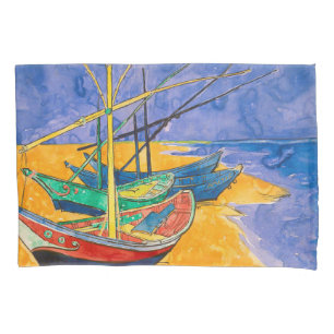 Van Gogh Boats Impressionism Beach