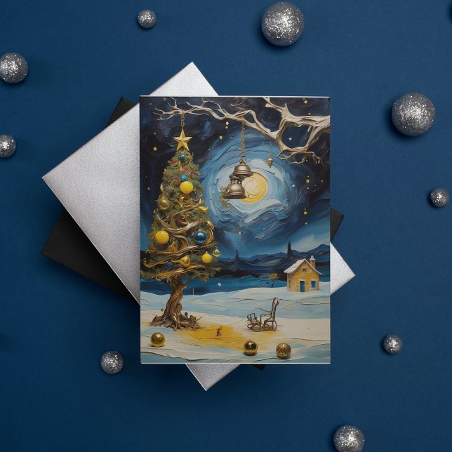 Van Gogh Cartão de Natal Starry Night Art Saudação (Criador carregado)
