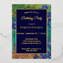 Van Gogh Irises Floral Painting Birthday Dourado