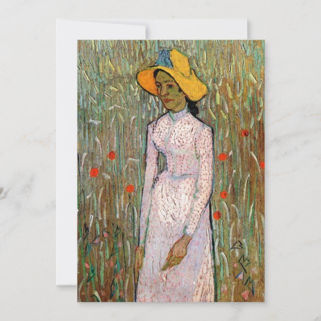 Van Gogh, Jovem Rapariga Em Pé; Fundo De Trigo (Frente)