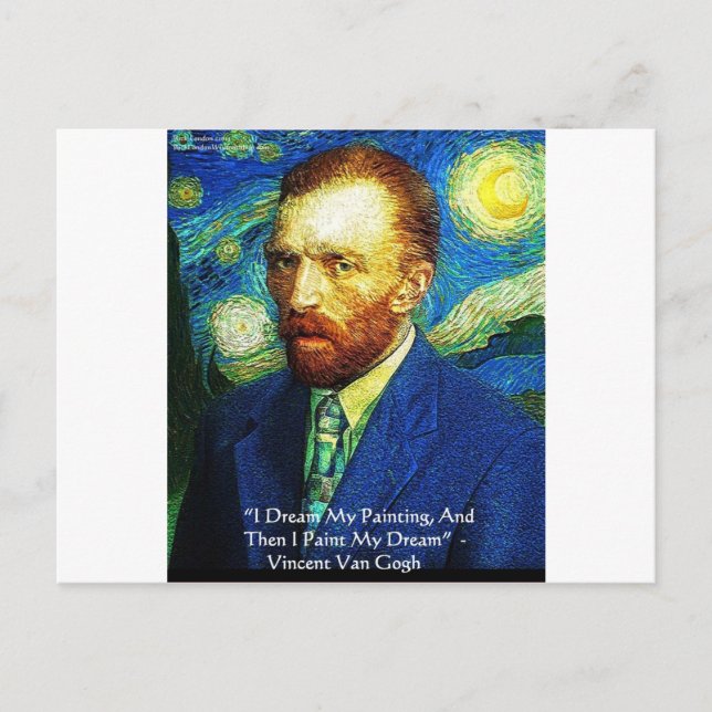 Van Gogh "Paint My Dreams" Oferece Cartões De Mugs (Frente)