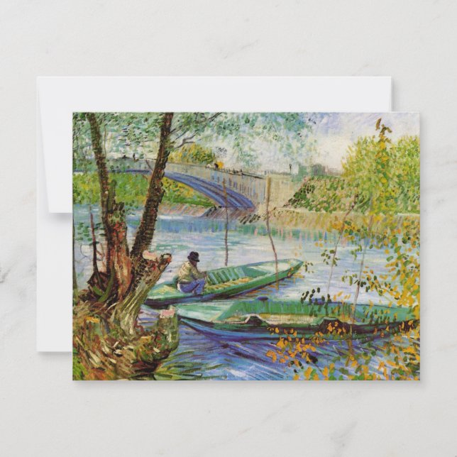 Van Gogh Pescando na Primavera, Pont de Clichy (Frente)