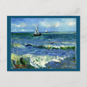 Van Gogh - Seascape (moldura) Cartão Postal