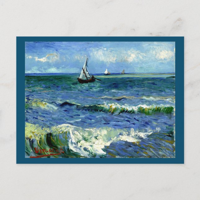 Van Gogh - Seascape (moldura) Cartão Postal (Frente)