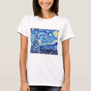 Van Gogh Starry Night - Camisa de Natal Branca