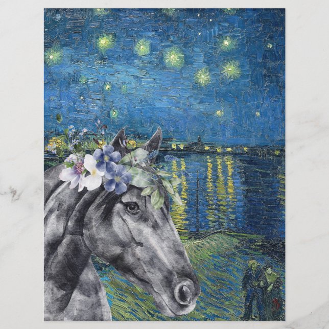 Van Gogh Starry Night e Black Horse Scrapbook (Frente)