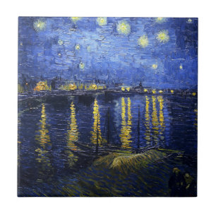 Van Gogh Starry Night Sobre O Azulejo Rhone