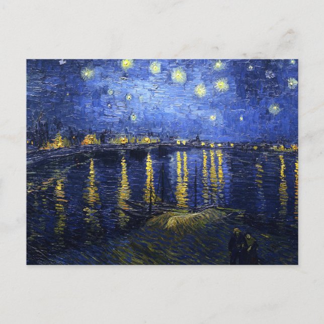 Van Gogh Starry Night Sobre O Cartão Postal Do Ród (Frente)