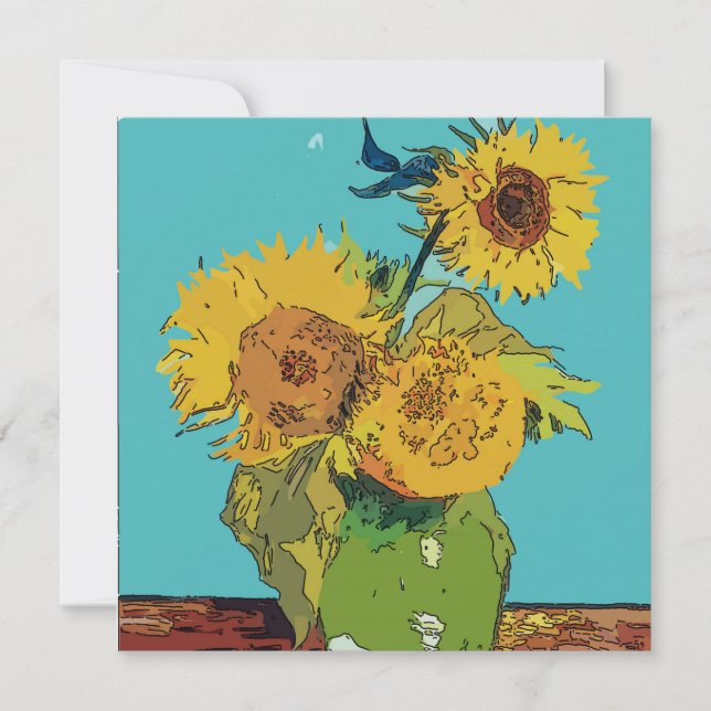 Van Gogh Style Abstrato Sunflower (Frente)