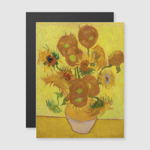 Van Gogh - Vase com 15 Placa Magnética de Girass